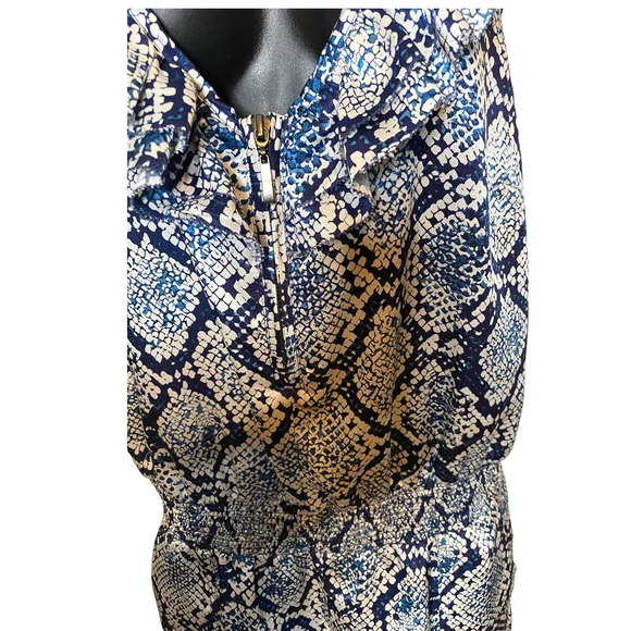 BCBG Blue Snakeskin Romper - M - Picture 4 of 6